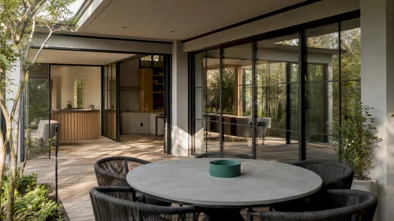 Modern home showing aligned architectural elements and material flow