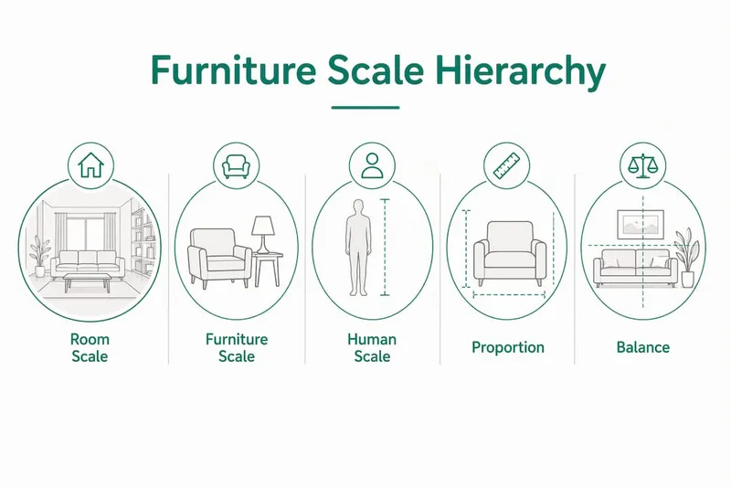Infographic illustrating hierarchy of furniture scale concepts