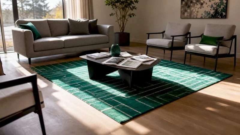 Close-up of coffee table and floor coverage ratio sample