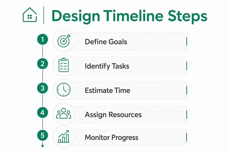 Infographic showing steps to create a design project timeline