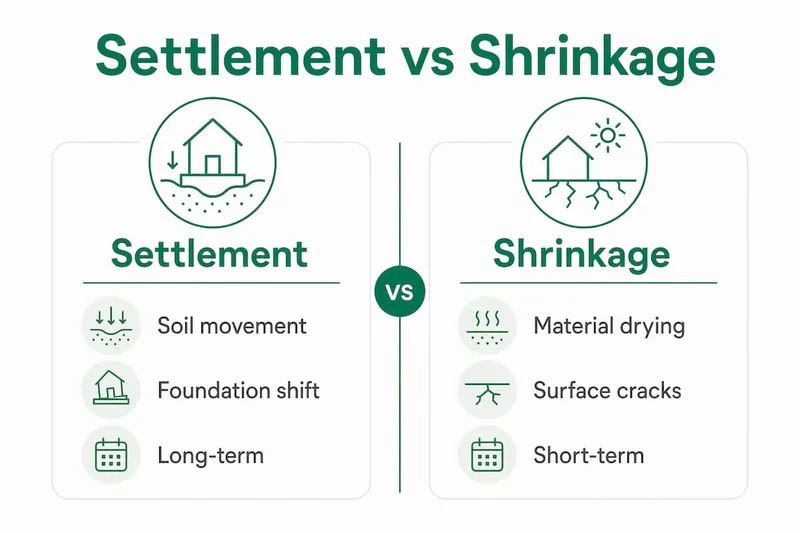 Infographic comparing settlement and shrinkage