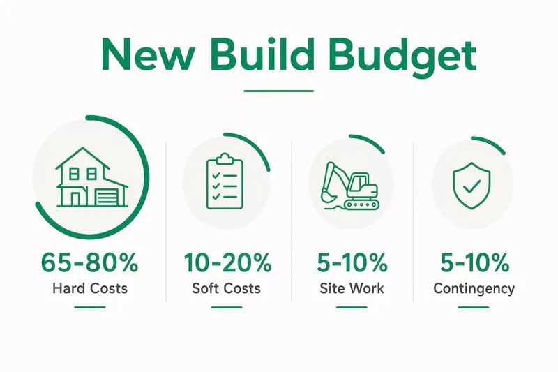 Infographic showing UK new build cost category percentages