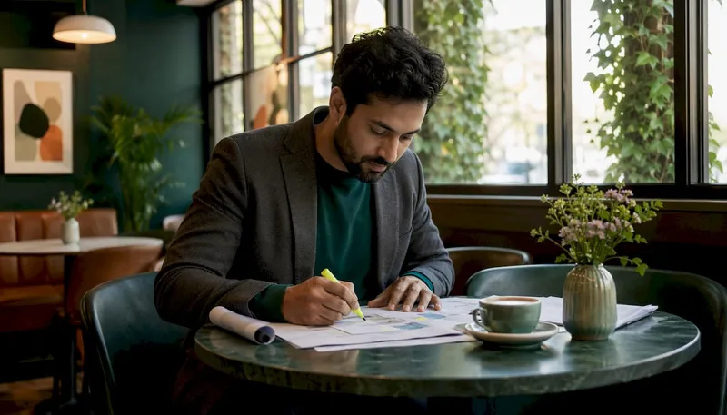 Planner reviewing UK building permission documents