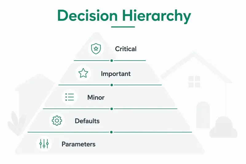 Infographic illustrating renovation decision hierarchy with tiers