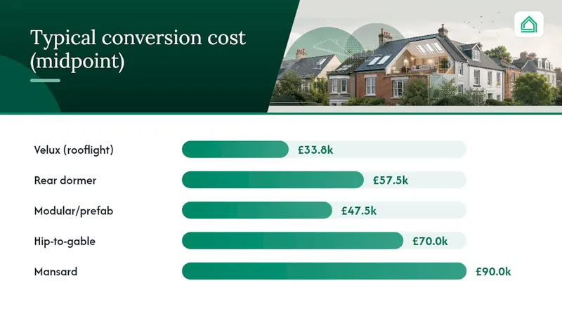 Cost comparison of UK loft conversion types