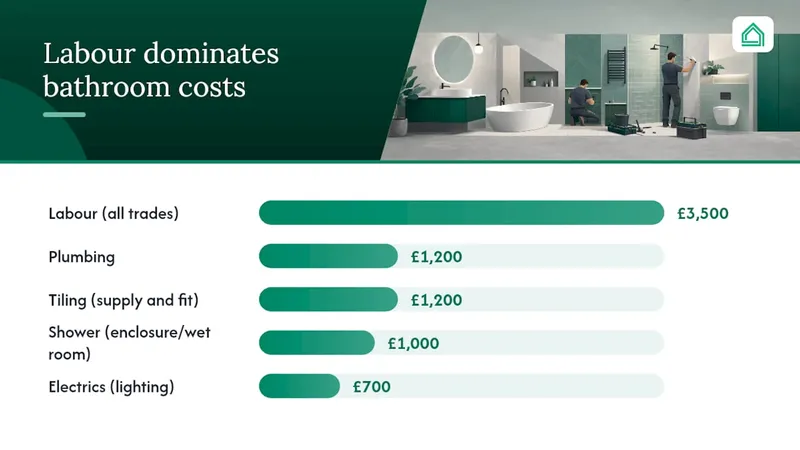 Infographic of bathroom renovation cost elements comparison