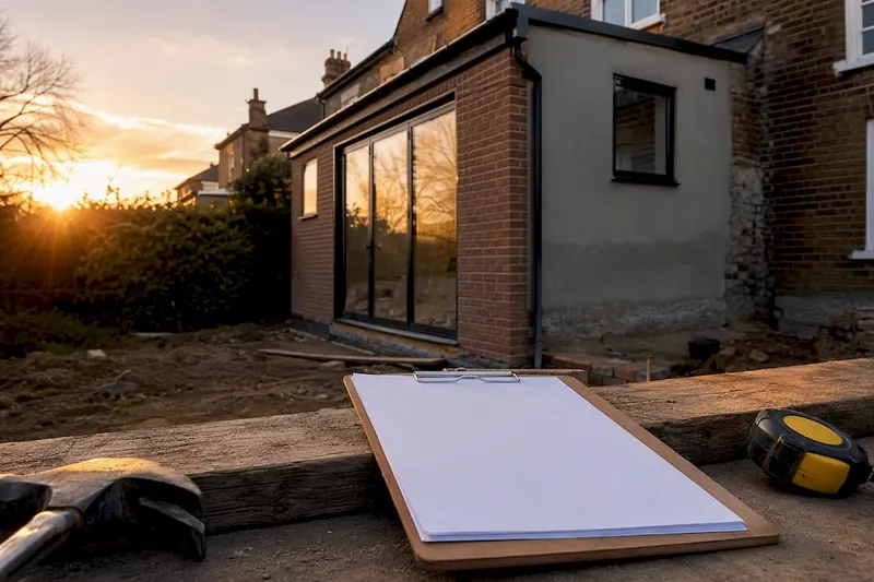 Construction site clipboard with inspection folder
