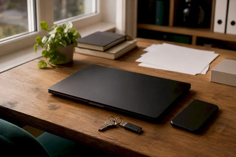 Encrypted USB and devices on office desk
