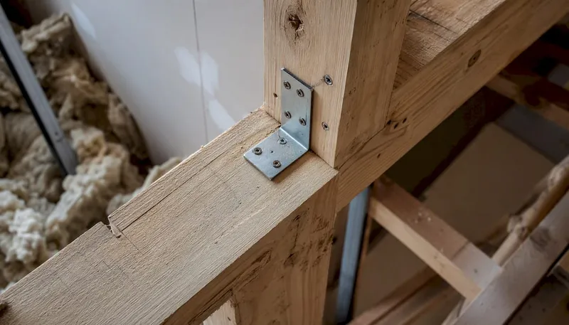 Timber framing joinery close-up