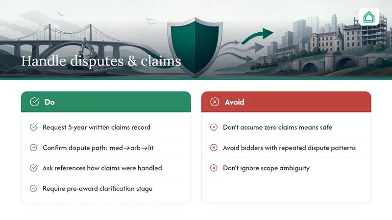 How should you handle dispute resolution and claims history? — overview diagram
