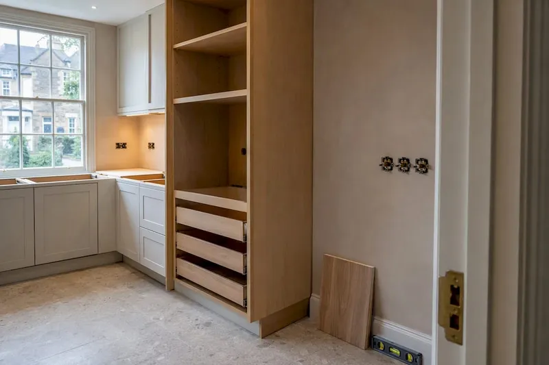 Cabinetry and electrical work in kitchen renovation