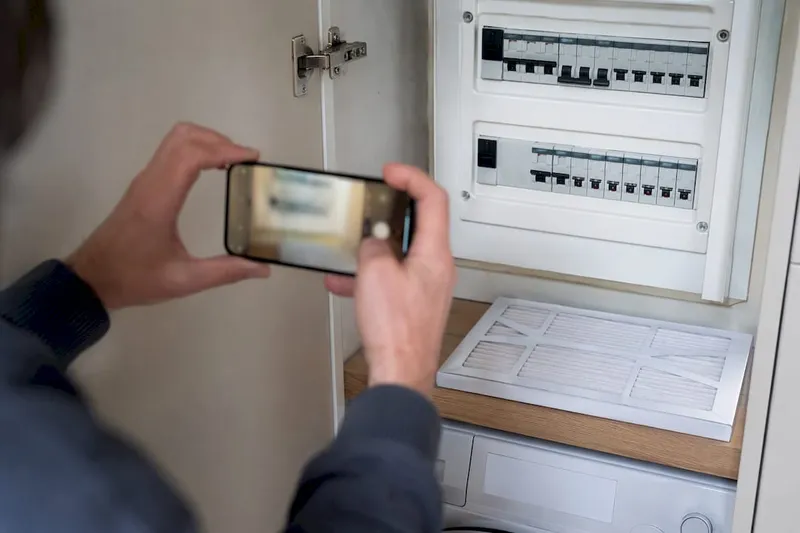 Phone photographing home maintenance details