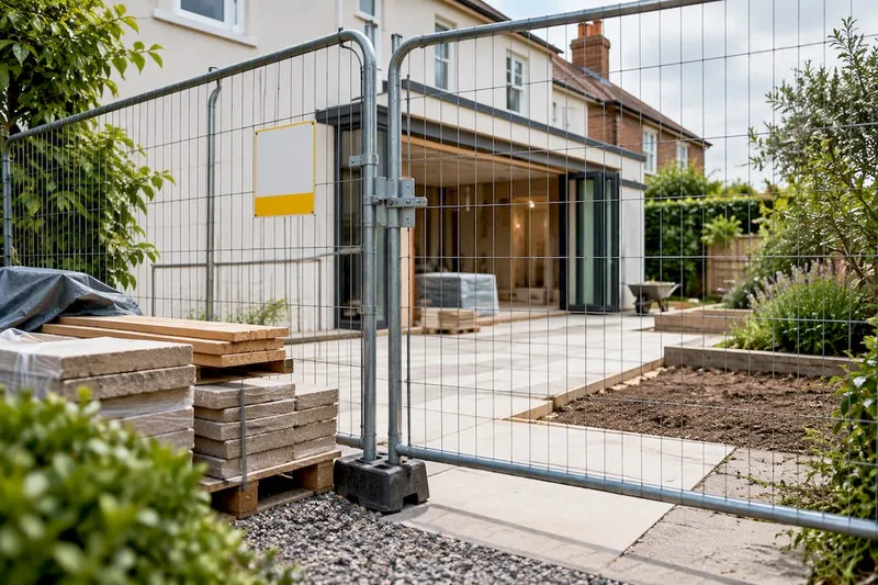 Secured renovation work zone with fencing