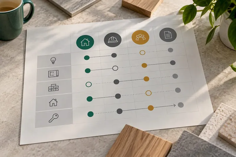 Illustrated responsibility matrix for building project