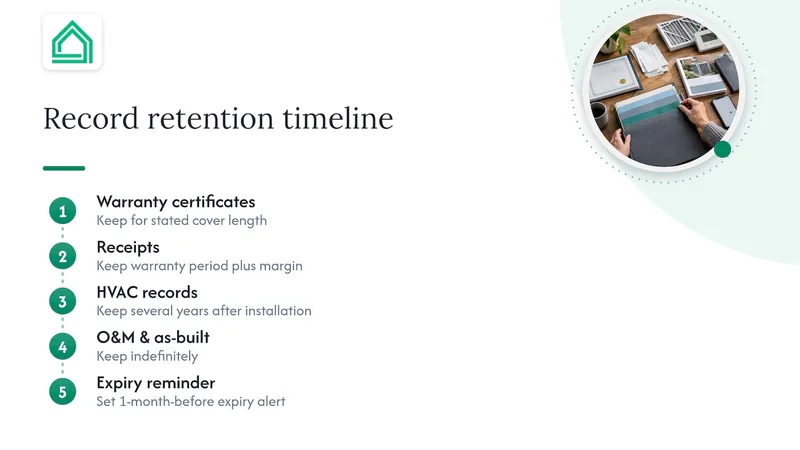 Warranty record retention timeline