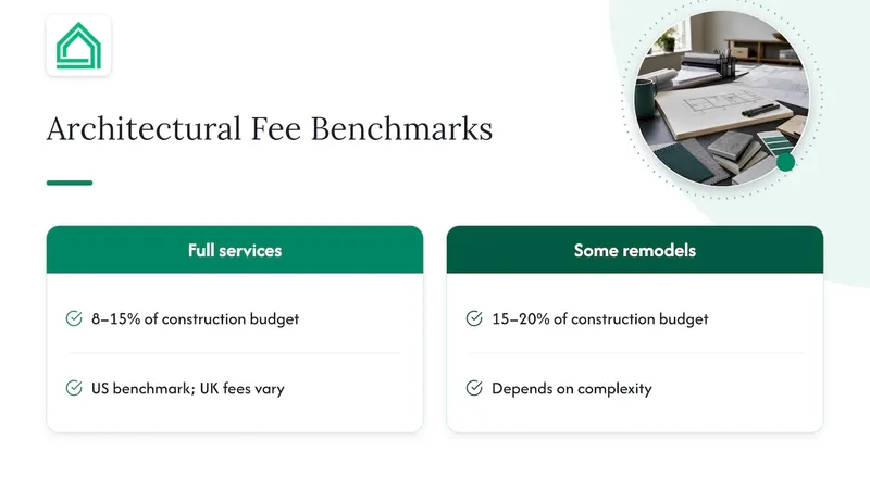 Architectural fee benchmarks shown as percentage ranges