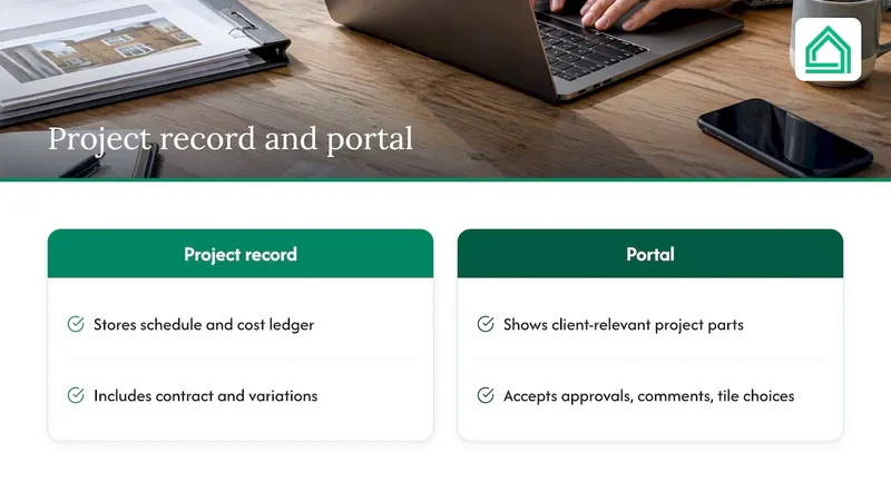 What a construction client portal actually does — overview diagram
