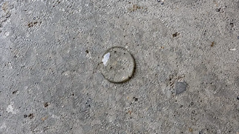 Water drop testing concrete surface porosity